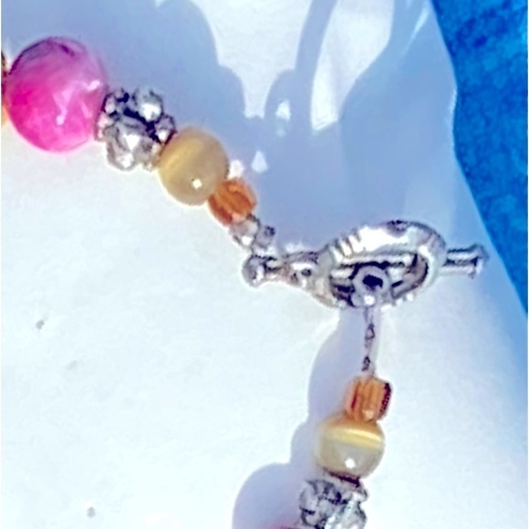 Handmade Beaded Bracelet & Earring Set- Beautiful Colors-Gently Used Condition - Picture 10 of 16